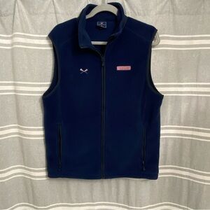VINEYARD VINES / Navy Blue Lacrosse Fleece Vest Jacket Size S